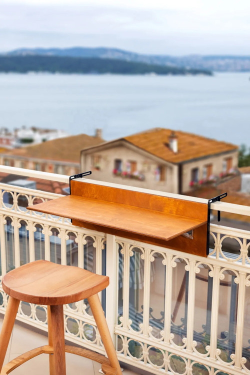 Katlanabilir Balkon Masası 100x30 cm Teak