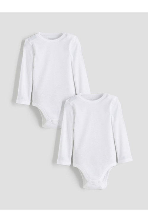Ekru Basic Erkek Bebek Çıtçıtlı Body 2'Li