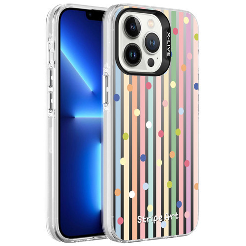 Apple iPhone 13 Pro Max Kılıf Desenli Zore Silver Sert Kılıf Noktalar