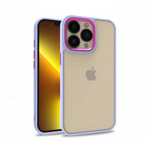 Apple iPhone 13 Pro Kılıf Flora Buton,Kenar Çevresi Renkli Kılıf