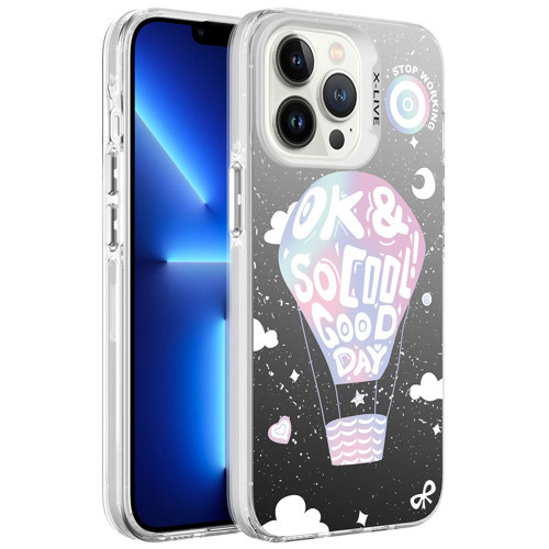 Apple iPhone 13 Pro Max Kılıf Desenli Zore Silver Sert Kılıf Balon
