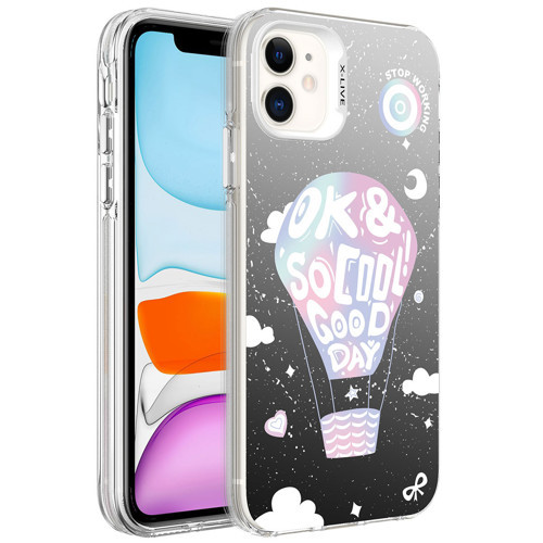 Apple iPhone 11 Kılıf Desenli Zore Silver Sert Kılıf Balon