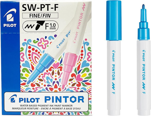 Pintor Keçeli Markör Dekor Boya Kalemi (F) Metalik Mavi Sw-Pt-F-Ml (6 Lı Paket)