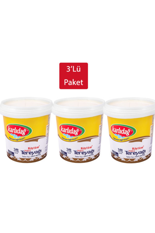 Köylüm Tuzlu Tereyağı 3×950 g (2,85 kg) – Katkısız & Doğal