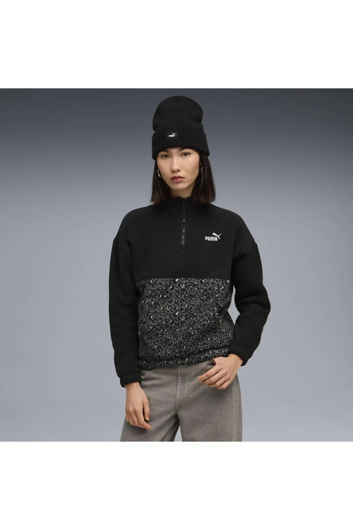Ess Graphıc Animal Crew Siyah Kadın Sweatshirt