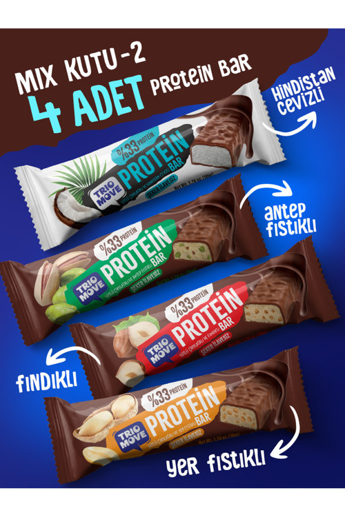 Protein Bar 4'Lü Karışık Tanışma Paketi 50 Gr X4 Adet (Paket 5) Trio Move