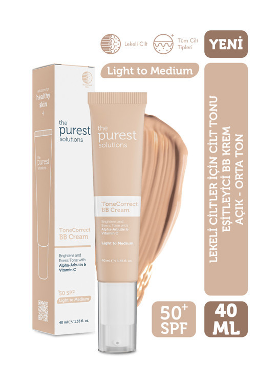 Lekeli Ciltler İçin Cilt Tonu Eşitleyici BB Krem, SPF 50+ 40 ml – Açık / Orta Ton