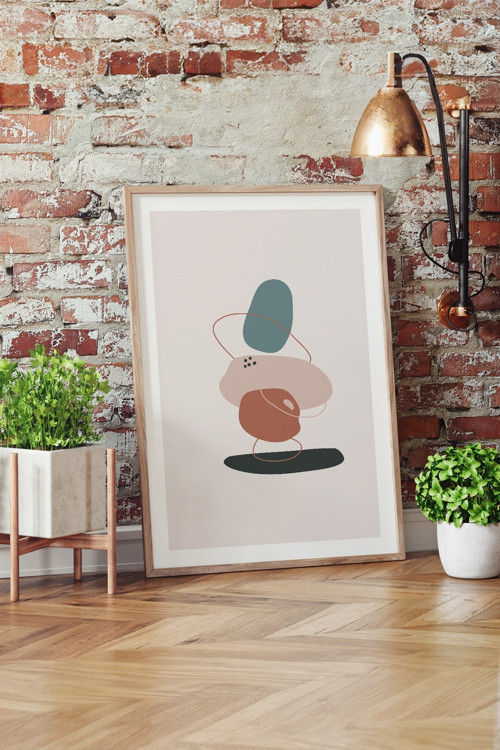 Minimalist Tasarımlı Doğal Ahşap Çerçeveli Tablo