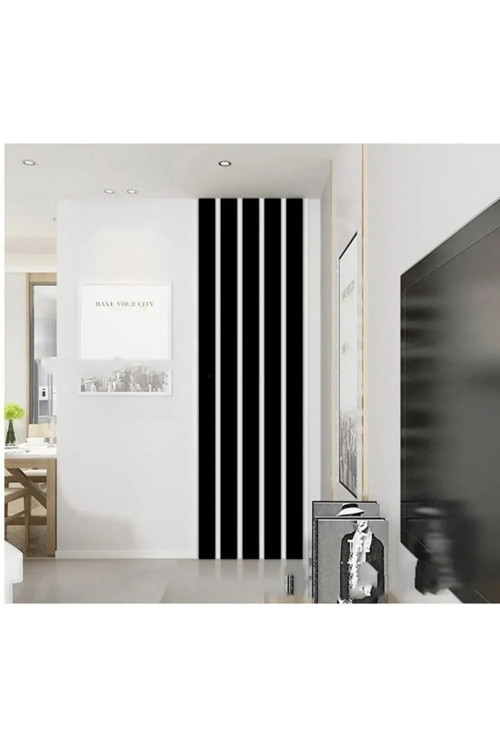 Duvar Dekorasyon Ahşap Şerit Panelleri Dekoratif Siyah Duvar Çıtası Ahşap 5 Adet 50x5cm