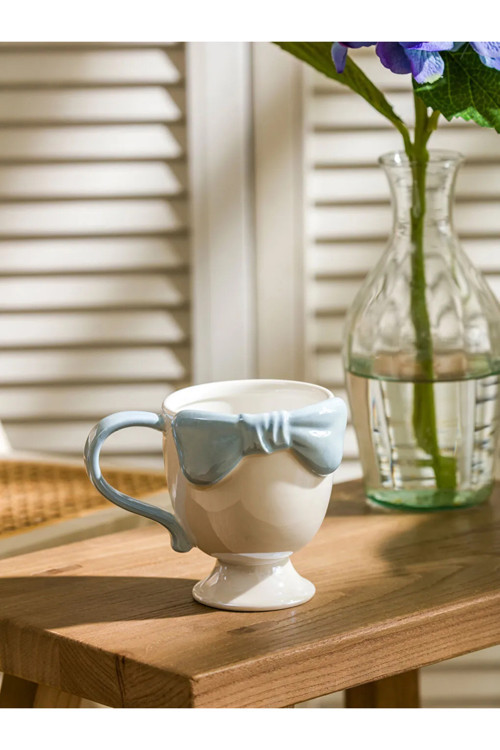 LCW HOME Beyaz Fiyonk Desenli Porselen Kupa