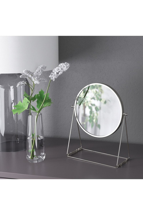 Çift Taraflı Büyüteçli Ayna Çap: 17 Cm Masa Üstü Ayaklı Makyaj Aynası Masa Aynası