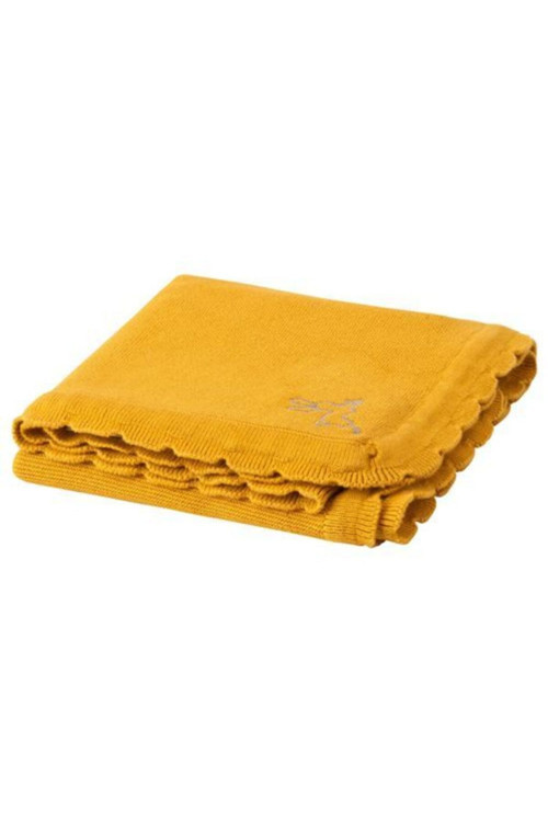 Bebek Battaniyesi 70x90 Cm Meridyendukkan Koyu Sarı -pamuklu Bebe Battaniye