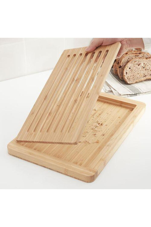 Bambu Kesme Tahtası 37x24 cm Tepsili-Sunumluk Kesme Tahtası
