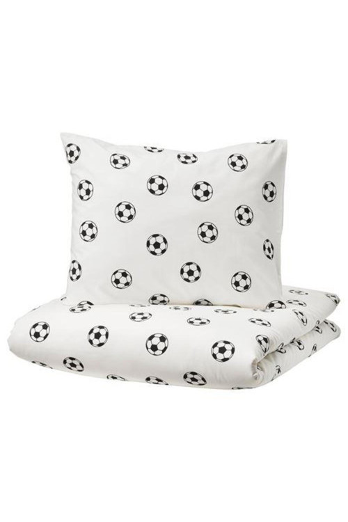 Tek Kişilik Çocuk Nevresim Takımı 150x200/50x60 cm Futbol Temalı MeridyenDukkan Siyah-Beyaz