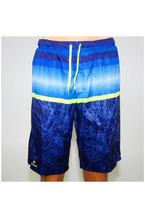 Erkek Boardshort Şort Mayo Uzun Deniz Havuz Astarlı Short Mavi OLAIAN