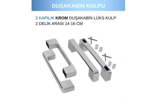 Duşakabin Kapı Kulpu Krom 4'lü Set