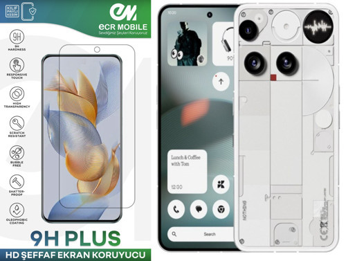 Nothing Phone 3 ile Uyumlu HD Şeffaf 9H Nano Ekran Koruyucu