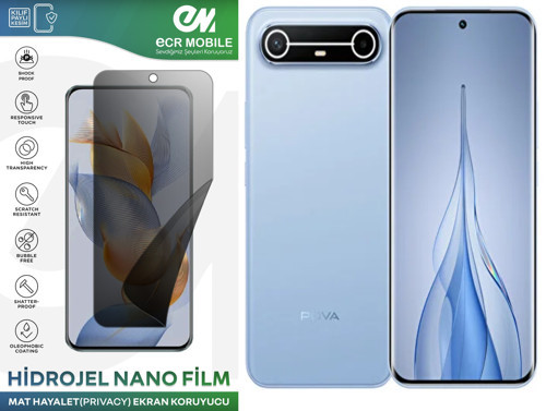 Tecno Pova Slim 5G ile Uyumlu Mat Hayalet (Privacy) Hidrojel Film Ekran Koruyucu