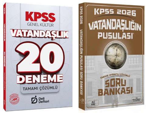 CBA + Deli Defteri 2026 KPSS Vatandaşlık Vatandaşlığın Pusulası Soru Bankası + 20 Deneme 2 li Set - Ali Koç CBA + Deli D