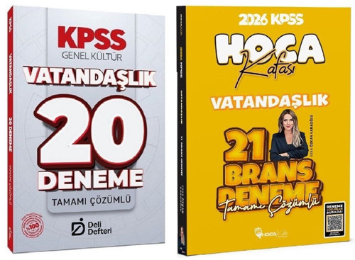 Hoca Kafası + Deli Defteri 2026 KPSS Vatandaşlık 21+20 Deneme 2 li Set - Esra Özkan Karaoğlu Hoca Kafası + Deli Defteri
