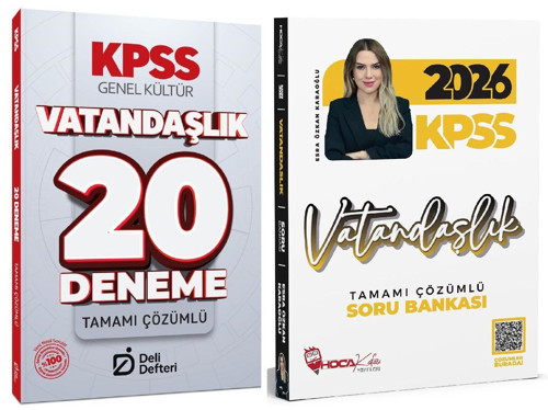 Hoca Kafası + Deli Defteri 2026 KPSS Vatandaşlık Soru Bankası + 20 Deneme 2 li Set - Esra Özkan Karaoğlu Hoca Kafası + D
