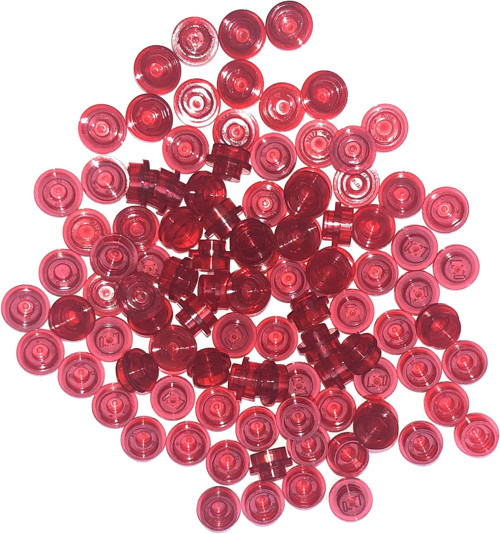 ® Parçalar: 1 X 1 1X1 Şeffaf Kırmızı Tabak, Toplu - X50 Gevşek