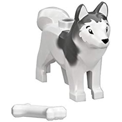 ® Animal Minifigure Husky Arctic Sled Dog With Bone