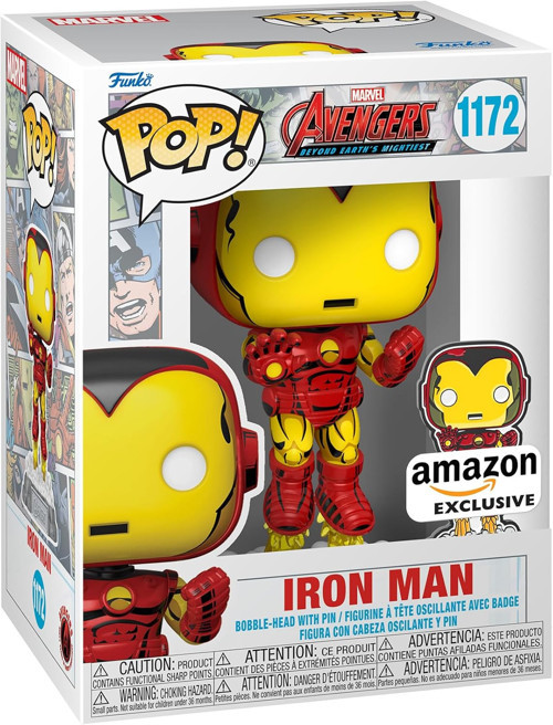 Pop! Marvel: A60 - Pinli Comic Iron Man - Amazon'A Özel - Vinil Koleksiyon Figürü - Hediye Fik