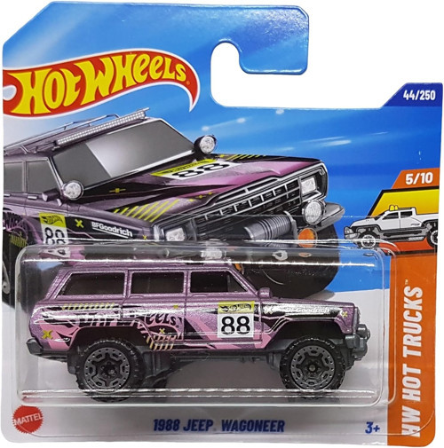 - 1988 Jeep Wagoneer - Hw Hot Trucks 5/10 - Hyw95 - Short Card - Bfgoodrich - Lila Metali