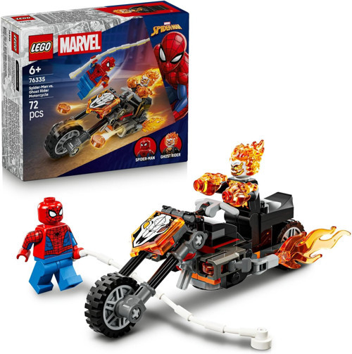® Marvel Örümcek Adam, Ghost Rider Motosikletine Karşı 76335-6 Yaş Ve Üzeri Çocuklar İçin Örümcek