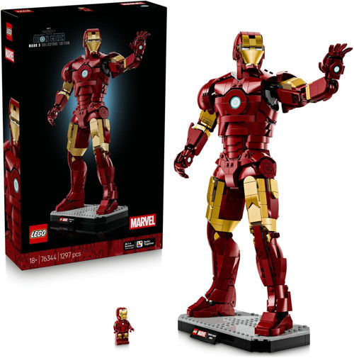 ® Marvel Iron Man Mark 3 Koleksiyoncu Versiyonu 76344 - Yetişkinler İçin Ark Reaktörlü Zırhlı Dur