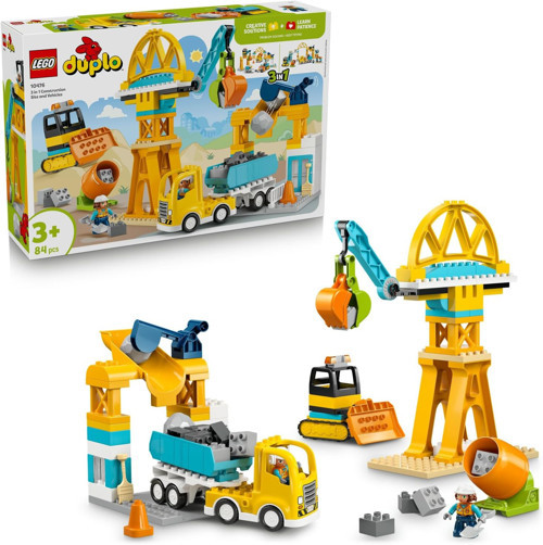 ® Duplo Kasabası 3'Ü 1 Arada İnşaat Sahası Ve Araçları 10476-3 Yaş Ve Üzeri Kız Ve Erkek Çocuklar