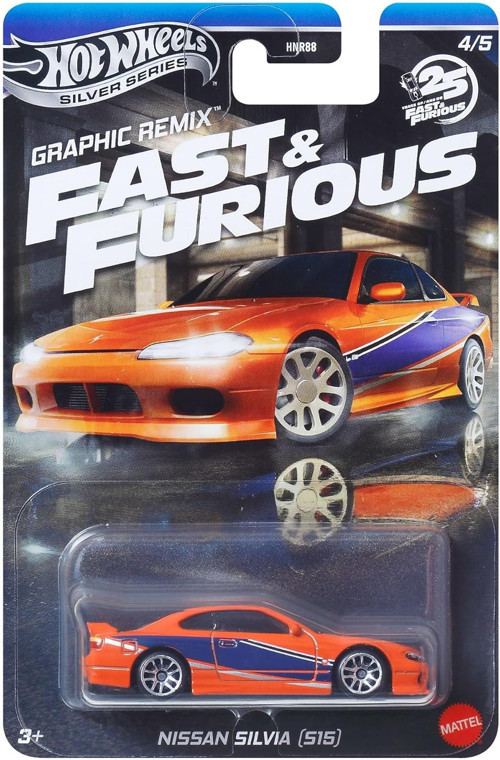 Fast And Furious Graphic Remix Auto Nissan Silvia S15 - Model Cast Ölçek 1:64 - Uzunluk 7