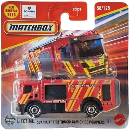 Matchbox - Scania Xt Fire Truck - Red (1/64) Jbr15