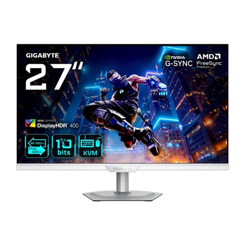 GIGABYTE M27UP ICE 27" 4K 160Hz - FHD 320Hz 1ms HDR400 UHD Dual Mode SS IPS Beyaz Gaming Monitör