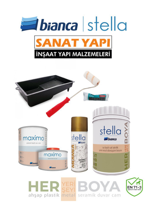Stella Yeni Set Altınmermer Efektli 1Lt