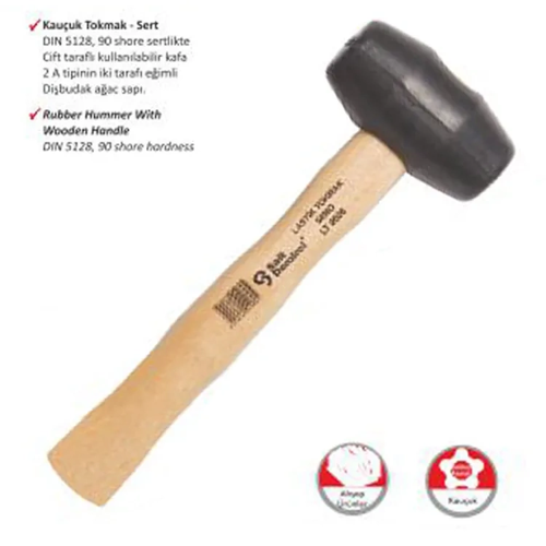 Ağaç Saplı Lastik Tokmak No:40