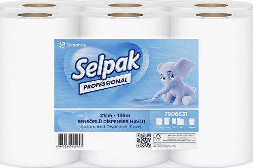 Professional Touch Sensörlü 21 cm 135 mt 6'lı Kağıt Havlu