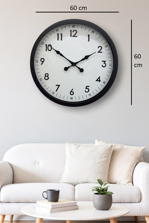 Büro Ev Ofis Hediyesi için 60CM Siyah Tasarımlı Duvar Saati