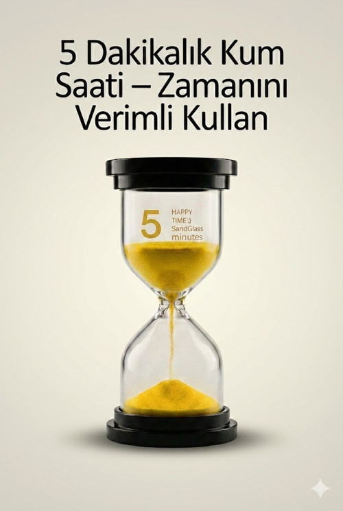 Büro Ev Ofis Hediyesi için 5DK Süre Zamanlı Sarı Dekor Kum Saati