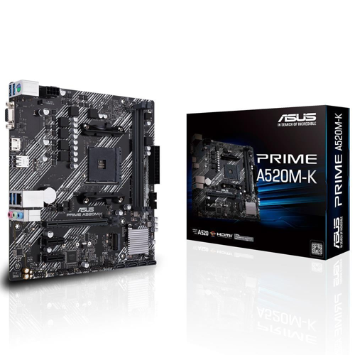 PRIME A520M-K, 2xDDR4, 1x M.2, D-SUB, HDMI, AM4 Soket Anakart
