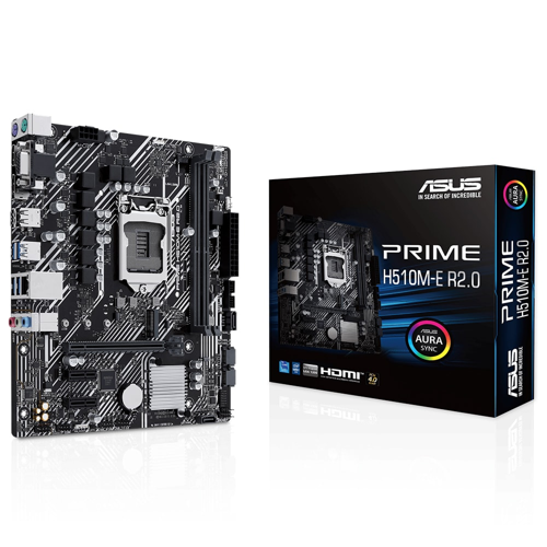 PRIME H510M-E R2.0, 2xDDR4, M.2, D-SUB, HDMI, DP, 10-11.Nesil, LGA1200 Soket, Anakart