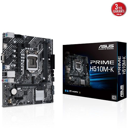 PRIME H510M-K, 2xDDR4, M.2, D-SUB, HDMI, 10-11.Nesil, LGA1200 Soket, Anakart