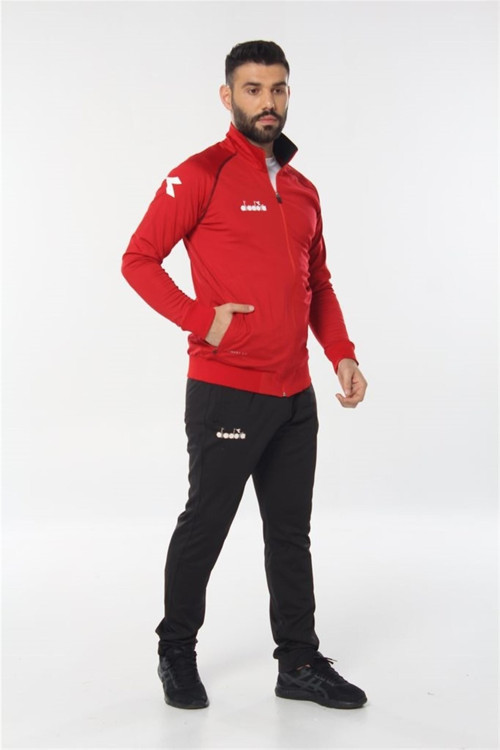 Erkek Kırmızı Likralı Eşofman Takımı