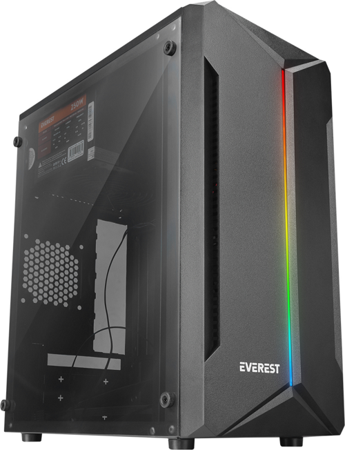 SABER, 250W, RGB Led, Micro ATX, KASA, (Siyah)
