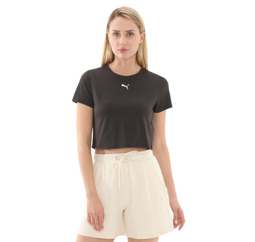 525894-01 Tad Essentıal W Baby Tee Kadın T-Shirt Siyah