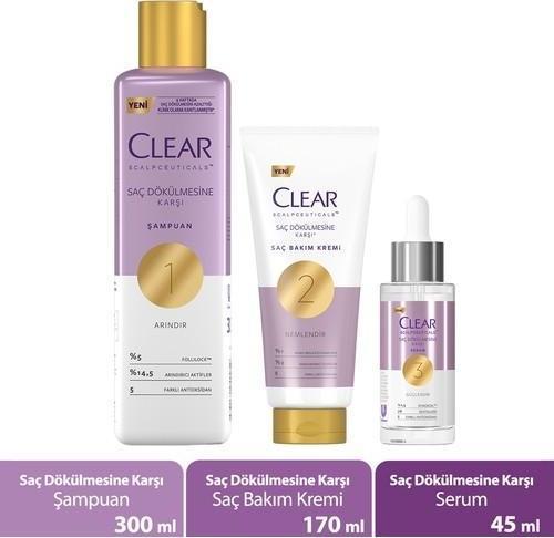 Scalpceuticals Şampuan 300 ml + Saç Bakım Kremi 170 ml + Serum 45 ml