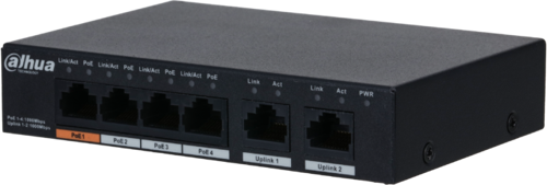 PFS3006-4GT-60-V2, 6 Port, Gigabit, 4 Port PoE, 60W, Yönetilemez, Masaüstü Switch