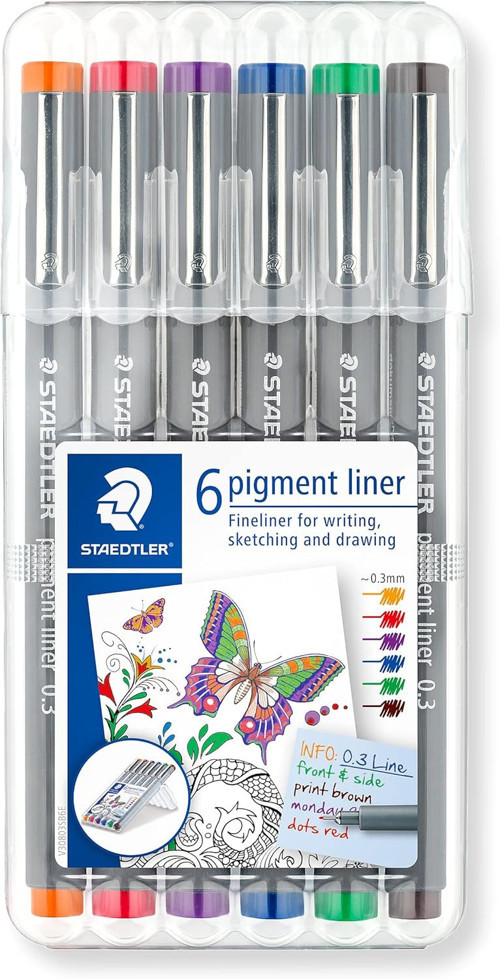 30803Ssb6 Pigment Liner Karışık Renk 0.3 Mm 6'Lı Set