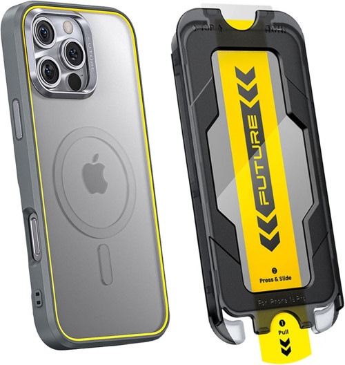 The Future Iphone 16 Pro Max Kılıfı Natural Titanium, Tam Kaplayan Kırılmaz Temperli Camlı Koru